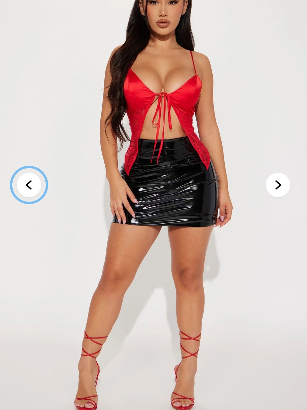 Fashion nova satin lace top